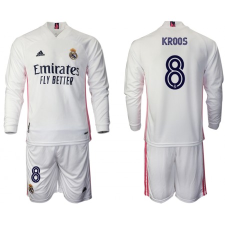 Billiga Fotbollströjor Real Madrid Toni Kroos 8 Barn Hemma tröja 2020/21 Långärmad